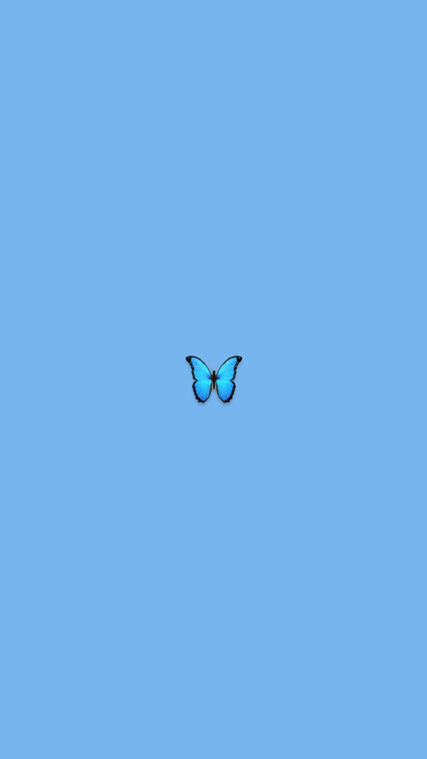 Blue butterfly iphone aesthetic cute minimalist emoji instagram HD phone wallpaper