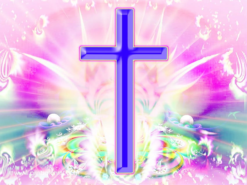 Nettes Kreuz, Girly christliches Kreuz HD-Hintergrundbild