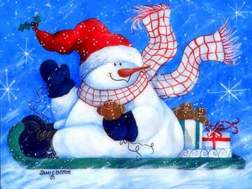 ★Let's Come Riding★, celebrations, winter, holidays, digital art, srafe, snowflakes, drawings, ride, hat, gifts, weird things people wear, gloves, paintings, greetings, snowman, love four seasons, sleigh, nature, scarf HD wallpaper