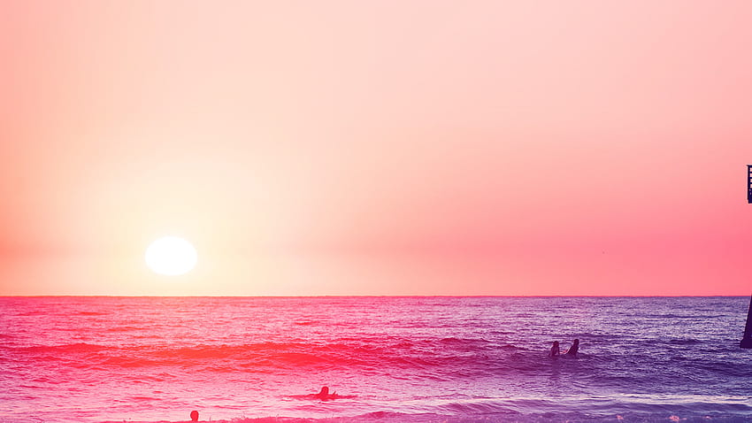 para, portátil. feliz praia mar feriado natureza diversão cidade rosa, Pink Beach Laptop papel de parede HD