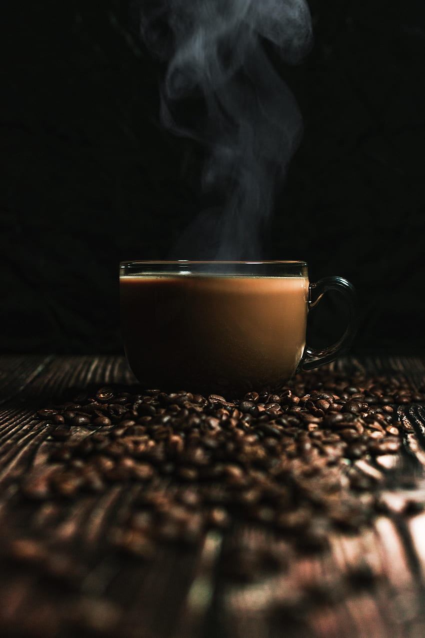 Food, Coffee, Cup, Drink, Beverage, Steam, Coffee Beans HD phone wallpaper