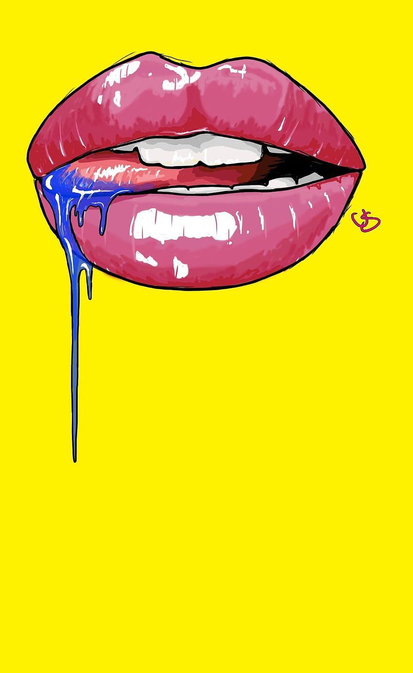 lips illustrations HD phone wallpaper