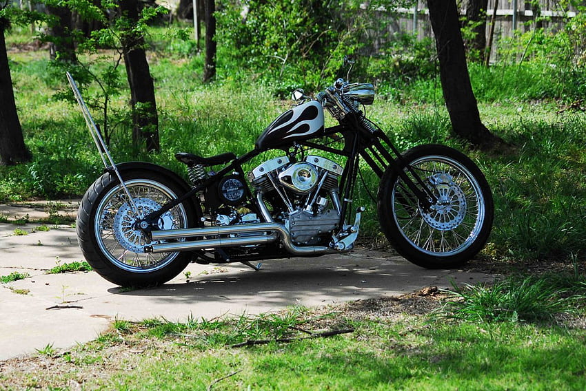 Messingkugeln, Schaufelkopf, Motorräder, Harley, Fahrräder, Chopper HD-Hintergrundbild