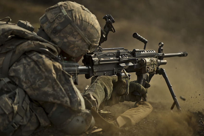 M249 / FN Minimi / Mark 46 Mod 0. Army. Army soldier, American Military HD wallpaper