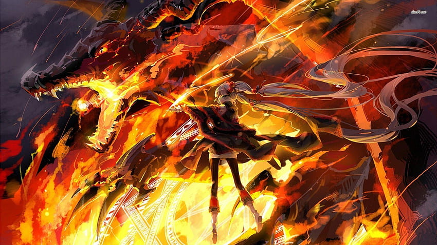 Anime character with flame power digital wallpaper, The Elder Scrolls V:  Skyrim, fire, dragon HD wallpaper | Wallpaper Flare