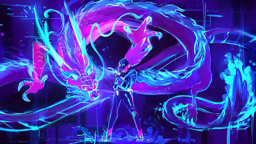 Epic Neon Dragon มังกรนีออนสุดเจ๋ง วอลล์เปเปอร์ HD