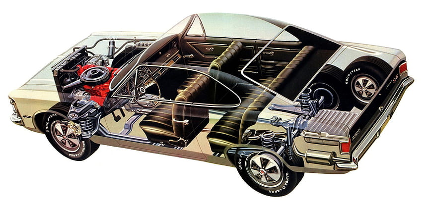 chevrolet, Opala, Ss, 4100, 1973, Cars, Technical, Cutaway HD wallpaper