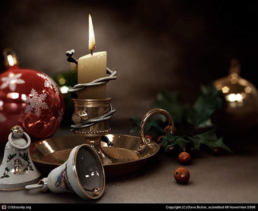 Christmas Amnesty, bell, candle, silence, christmas HD wallpaper