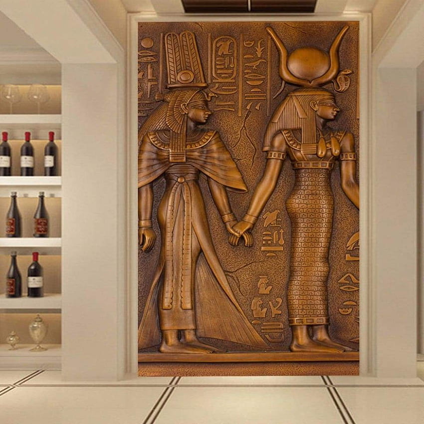 Ancient Egyptian Pharaoh Entrance Corridor Mural Custom, 3D Egyptian HD phone wallpaper