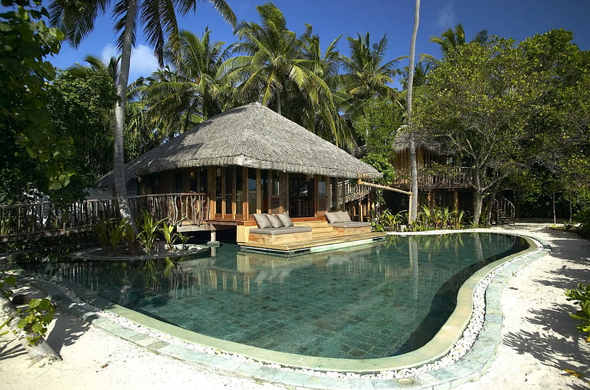 *** Malediwy ***, malediwy, natura, basen, egzotyka Tapeta HD