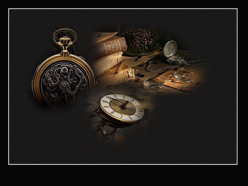 Upływający czas, kawałki czasu, stare, zegary, zegarki Tapeta HD