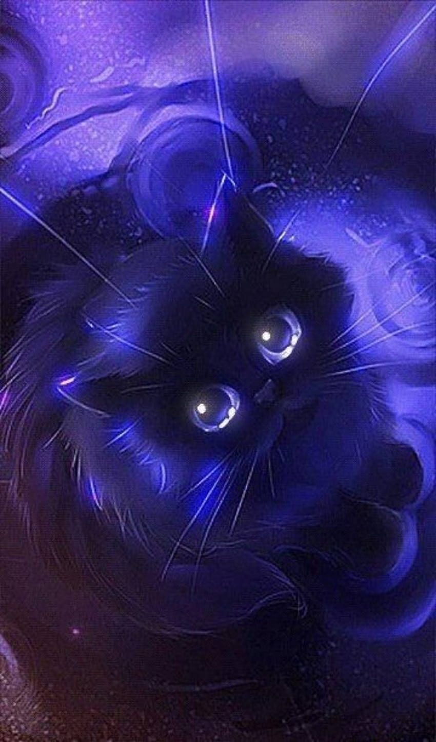 귀여운 고양이, 보라색 고양이 HD 전화 배경 화면