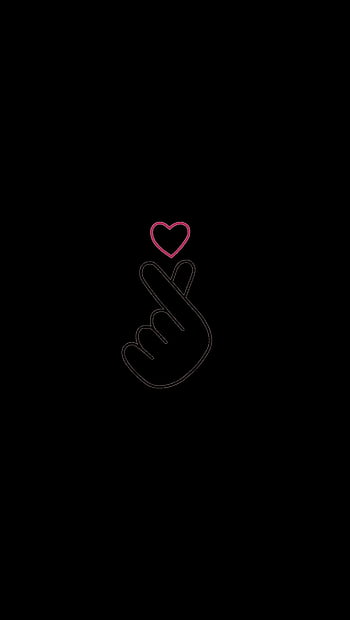 Kawaii Tumblr Coração Heart Bts Kpop Korea Coréi - Finger Heart Wallpaper  Black Transparent PNG - 720x685 - Free Download on NicePNG