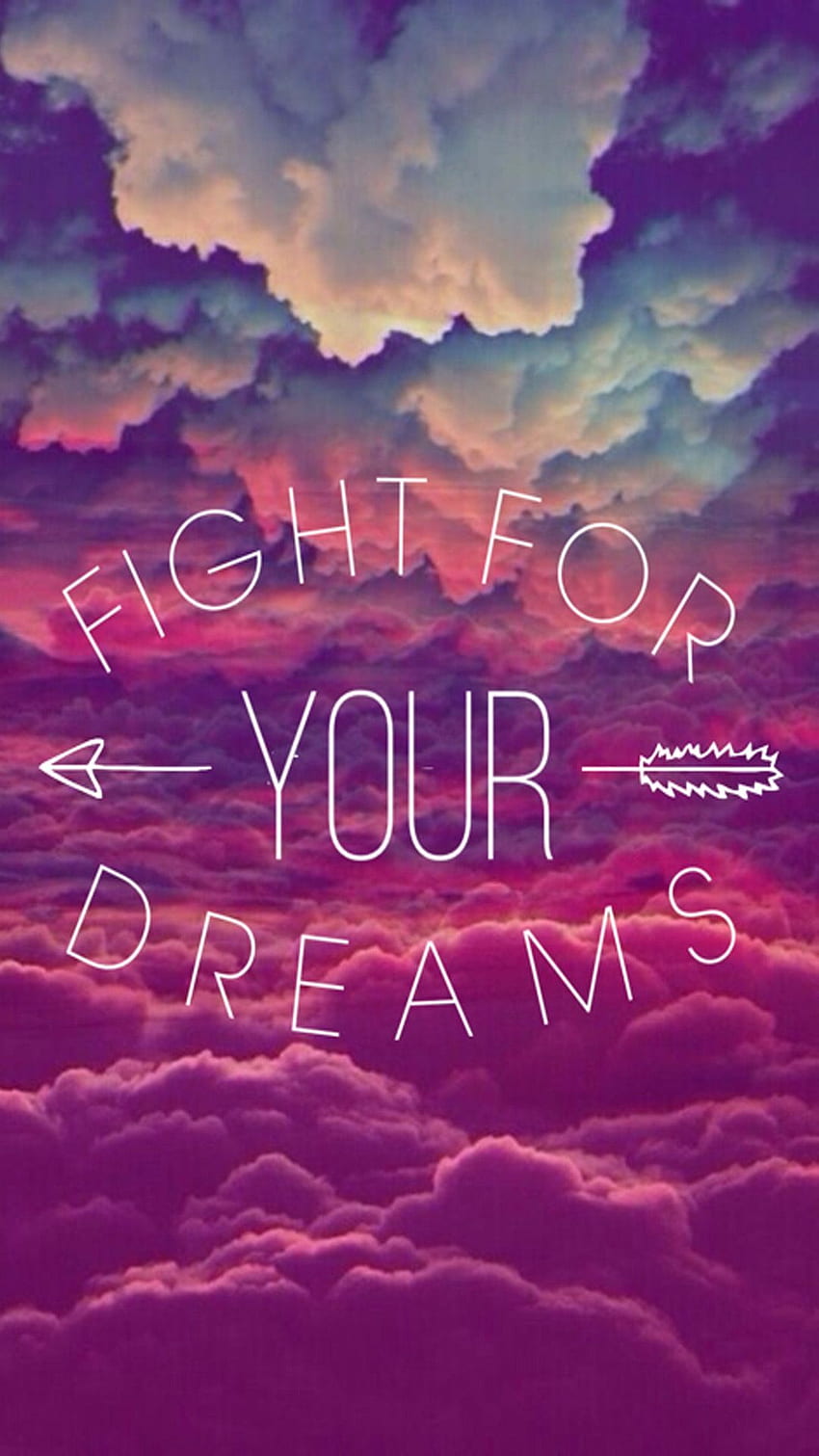 Lucha por tus sueños, no por los de los demás. Nube fondo de pantalla del teléfono