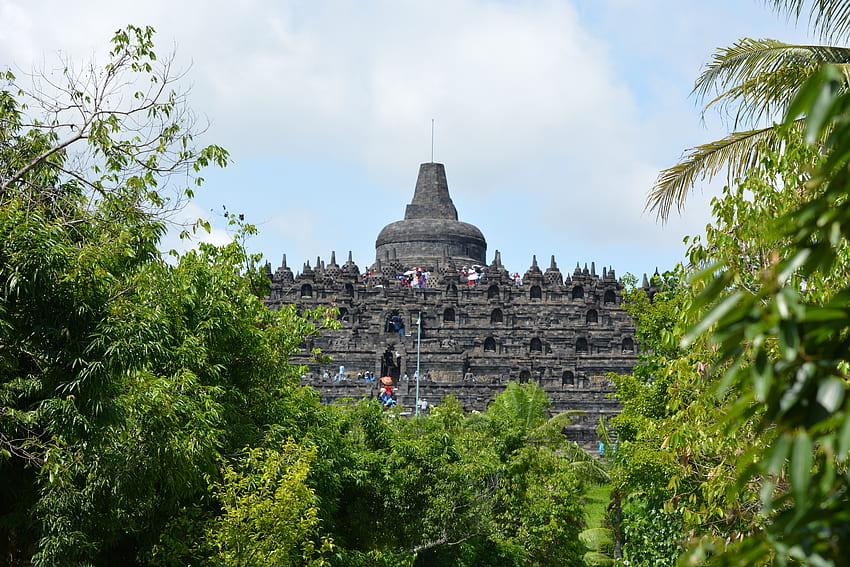 склад на Боробудур, будистки храм, Индонезия HD тапет