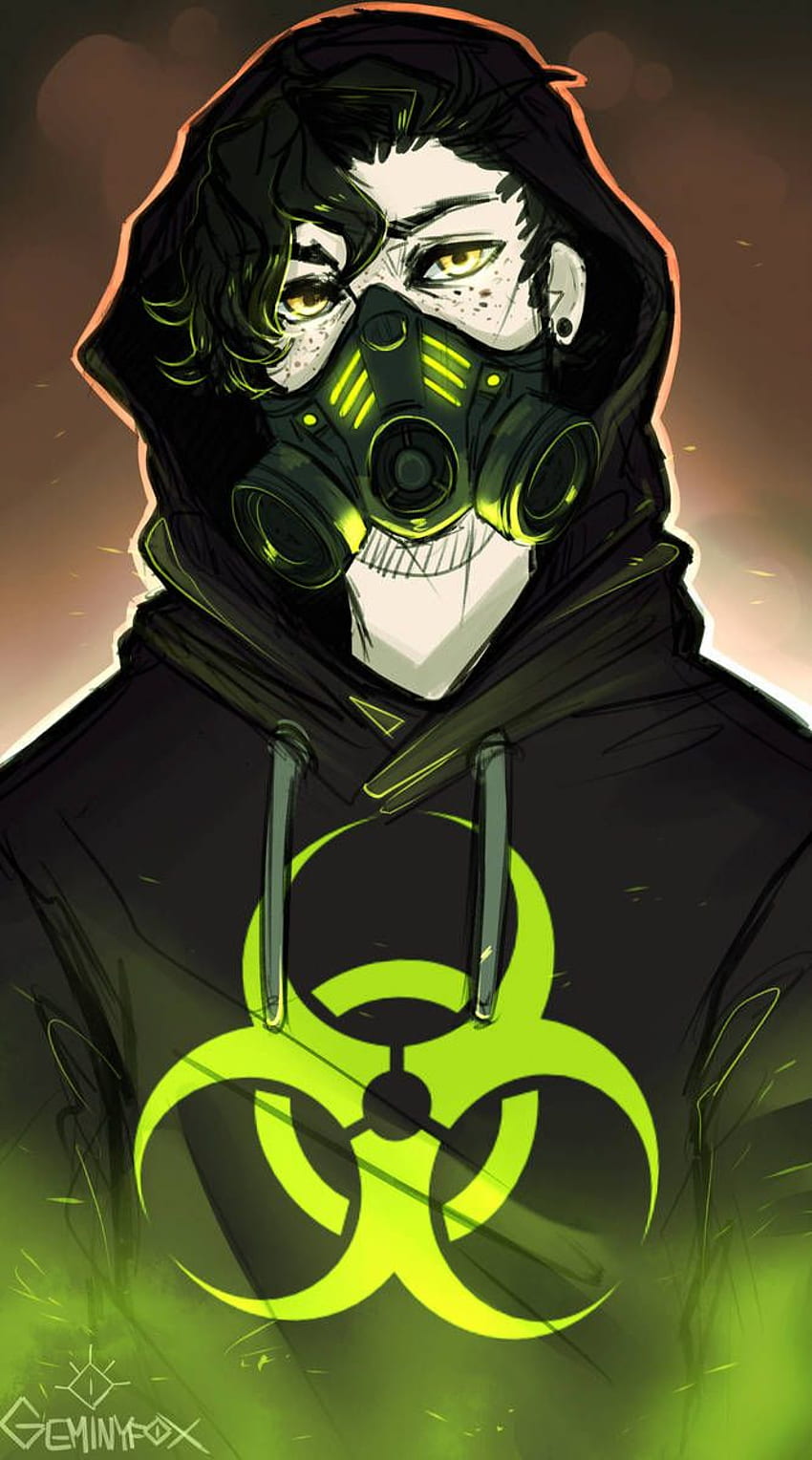 Toxic (pintura rápida) de Gem1ny. Arte de máscara de gas, Chico de dibujos animados, Arte de personajes, Chico anime con máscara de gas fondo de pantalla del teléfono