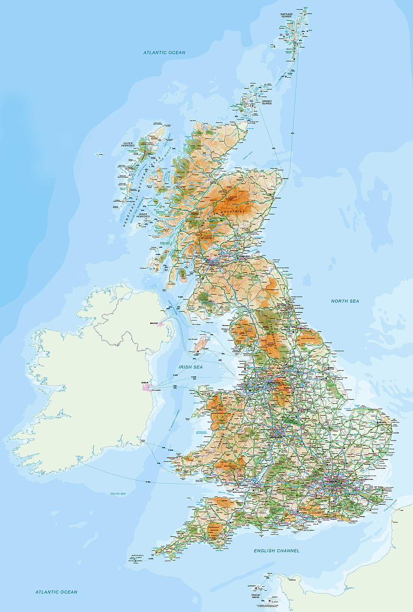Confini, mappa del Regno Unito Sfondo del telefono HD