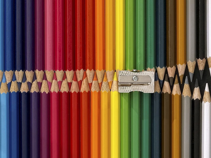 Color pencil, pencil, graphy, sharpner, Color HD wallpaper