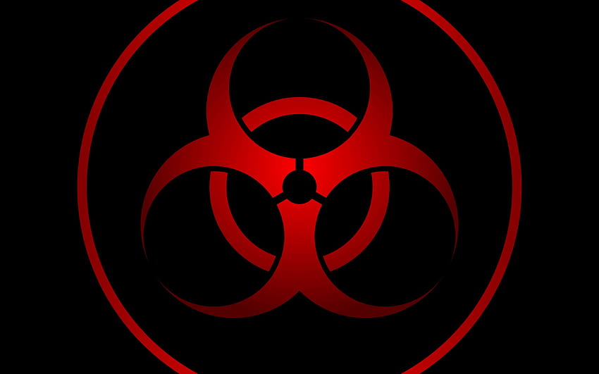 radiation, sign, symbol, red HD wallpaper