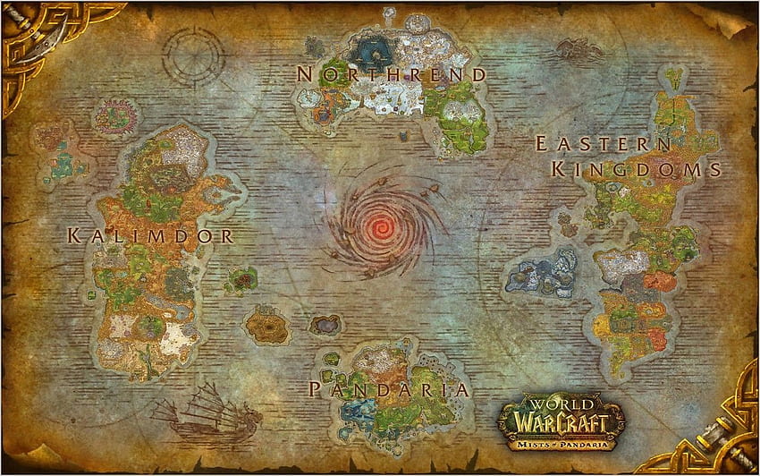 Карта на World of Warcraft, карта на Azeroth HD тапет