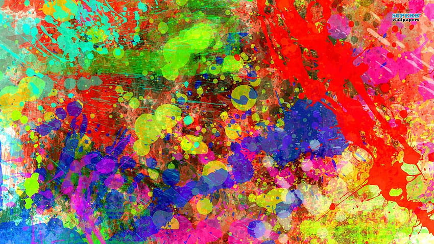 Najpierw kolorowe rozpryski farby, estetyczne rozpryski farby Tapeta HD