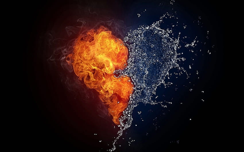 Любовта на огъня и водата - огън във водата - - - Съвет HD тапет