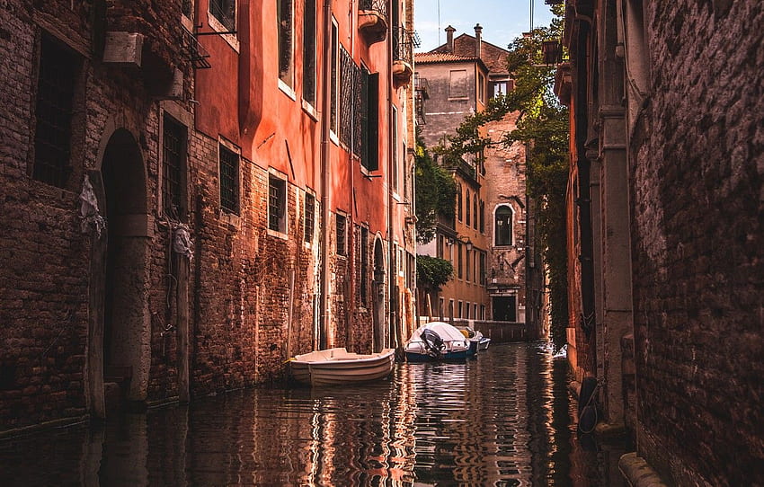 Stadt, Wasser, Reflexion, Boote, Gebäude, Kanal, Venedig HD