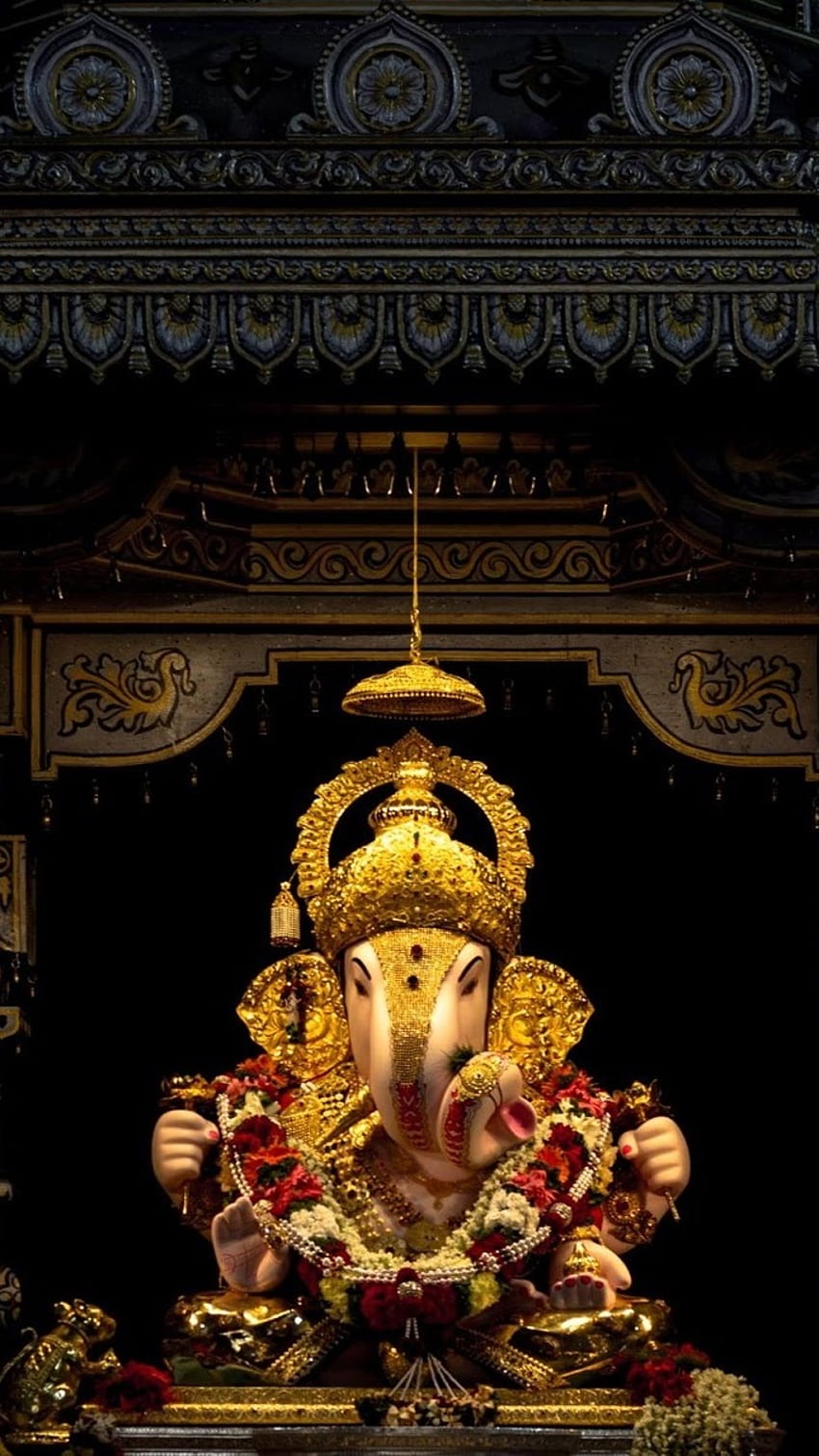 Dagdusheth Ganpati, schwarzes Thema, Hintergrund HD-Handy-Hintergrundbild