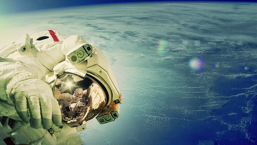 : Астронавт, който прави космическа разходка Екстремен широк широк план HD тапет