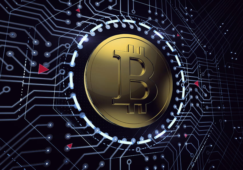 : blockchain bitcoin kryptowaluta, technologia Tapeta HD