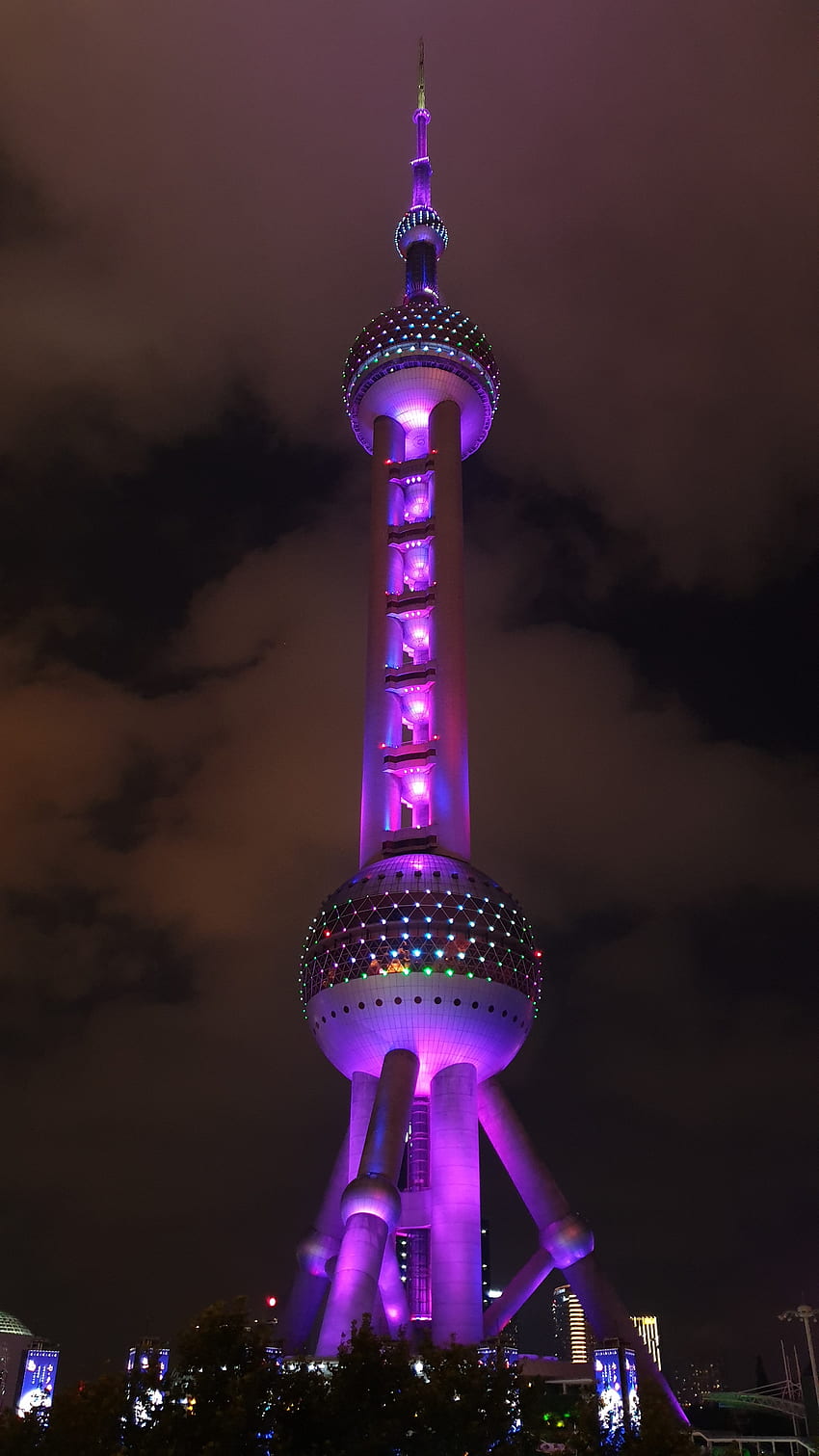 Cities, Architecture, Violet, Building, Backlight, Illumination, Purple, Tower HD phone wallpaper