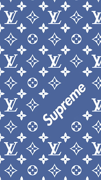 Supreme X Louis Vuitton Blue HD phone wallpaper