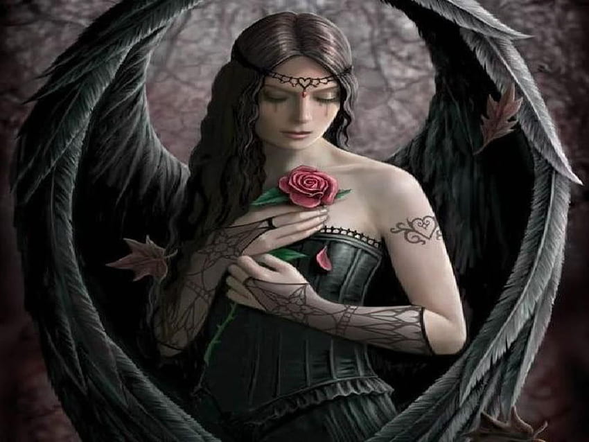 Gothic Angel, Dark Art Gothic Angel HD wallpaper