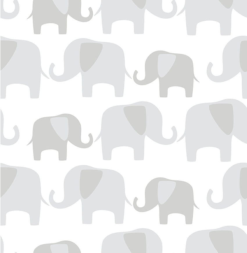 Wall Pops NU1405 Gray Elephant Parade Peel and Stick : Home Improvement, Simple Elephant HD phone wallpaper