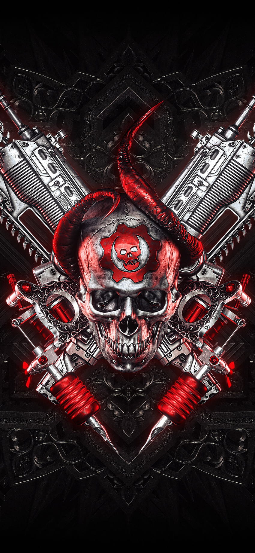 gears of war logo art iPhone X, Gears 5 HD phone wallpaper