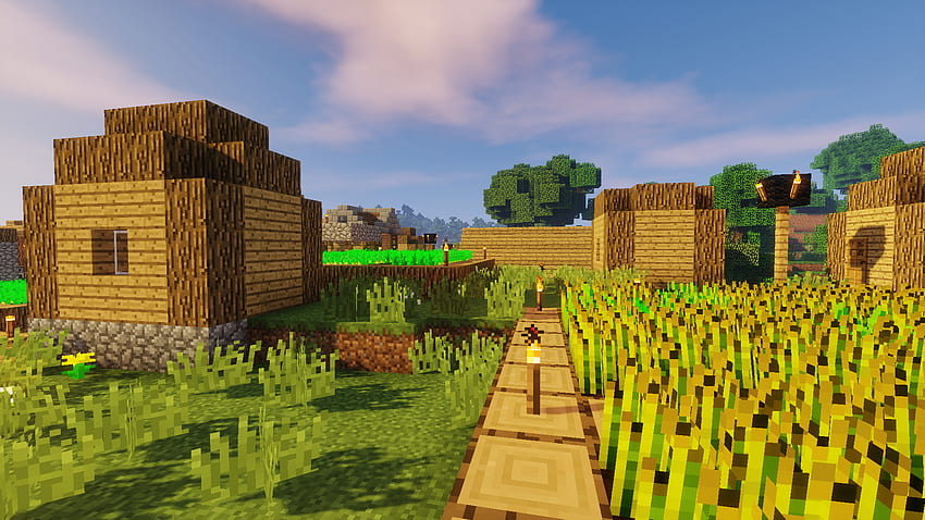 พื้นหลังหมู่บ้าน Minecraft ชาวบ้าน Minecraft วอลล์เปเปอร์ HD