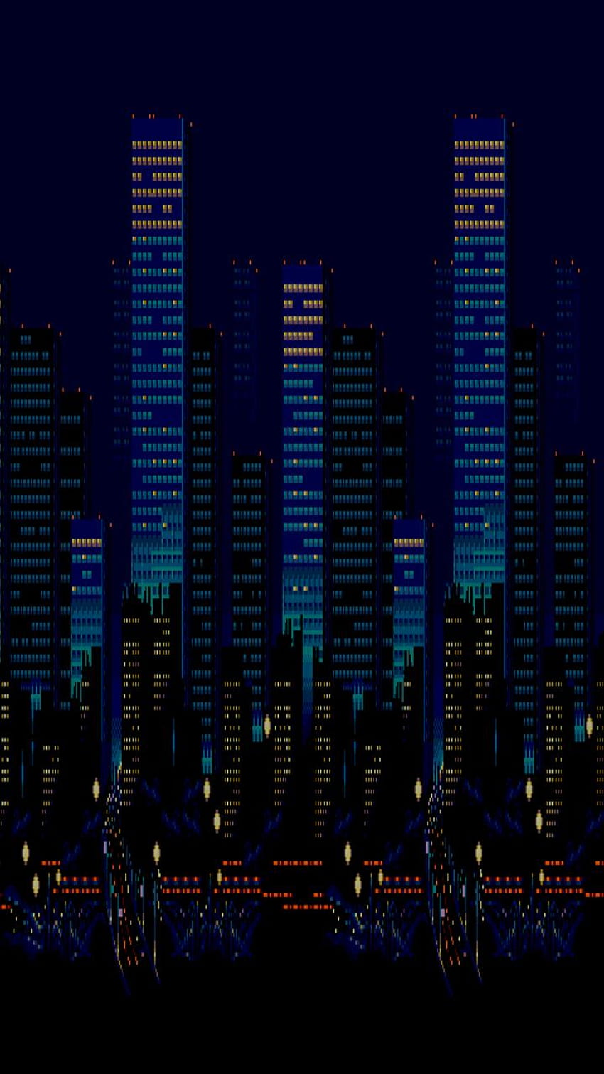 Pixel Art City for Android HD phone wallpaper