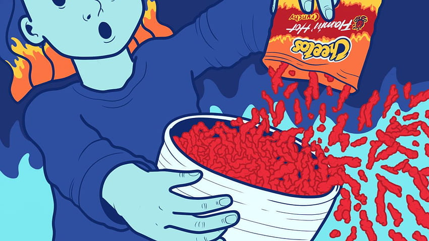 I tried very hard to cook with Flamin Hot Cheetos HD wallpaper
