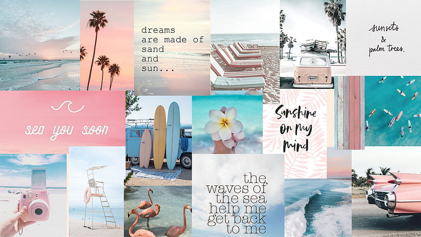 Beachy Aesthetic Wall Collage Kit digital Download 60pcs  Etsy  Wall  collage Beachy aesthetic Artsy pictures