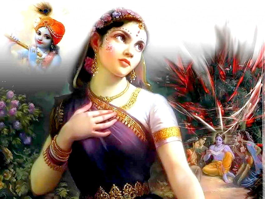 HEAVENLY QUEEN RADHA, Radha, goddess, Hinduism, Queen HD wallpaper