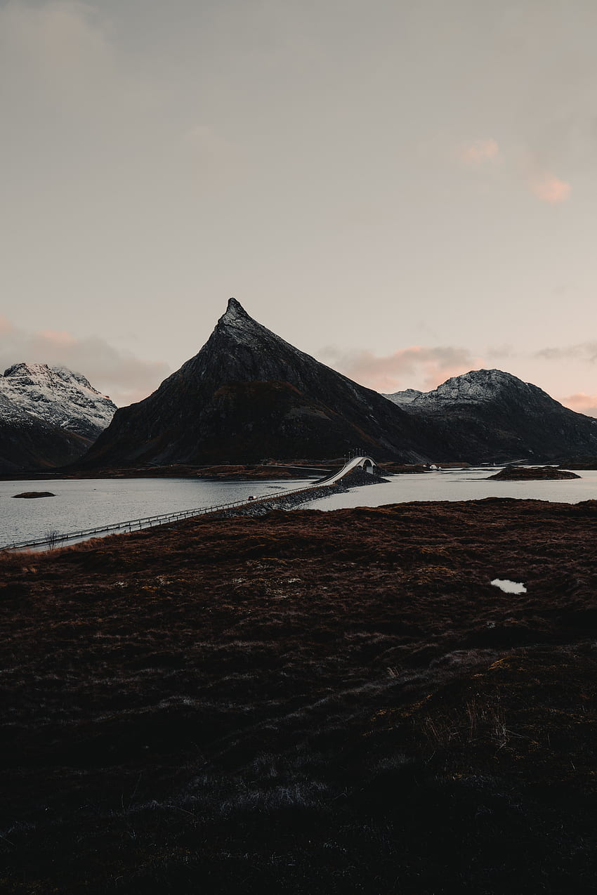 Alam, Pegunungan, Mengarungi, Jembatan, Norwegia, Penyeberangan, Lofoten wallpaper ponsel HD