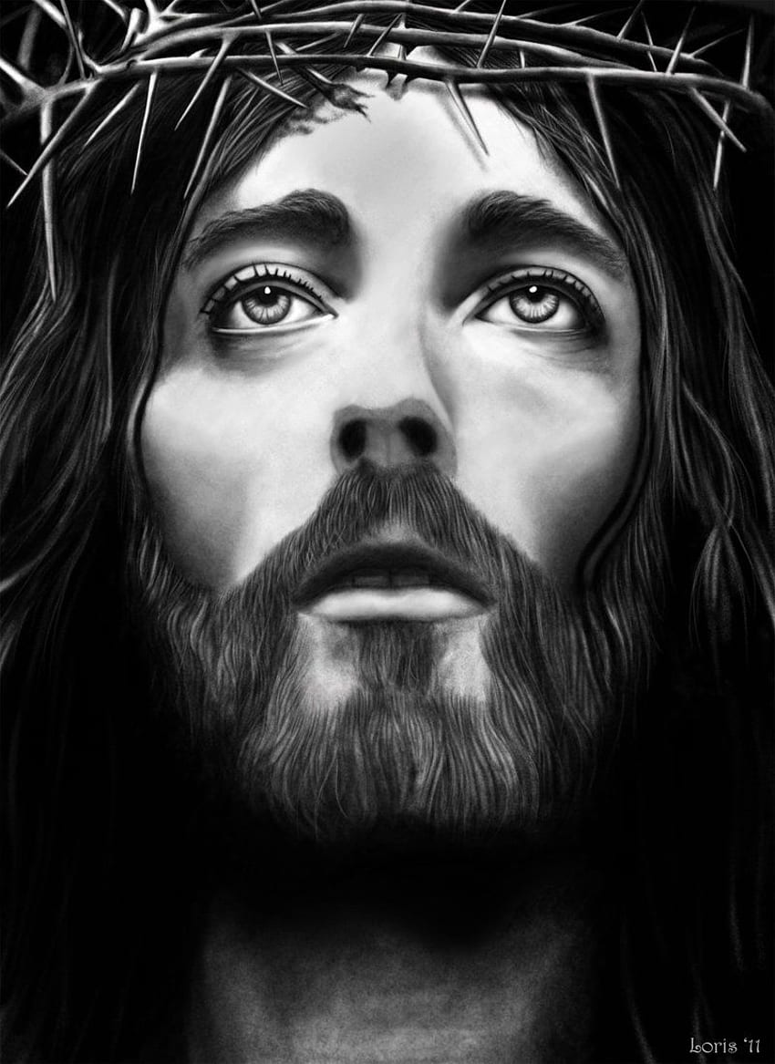 Schwarzer Jesus, Jesus Schwarz und Weiß HD-Handy-Hintergrundbild