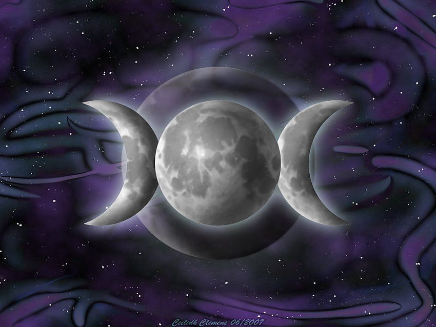 Moon Goddess, Triple Moon HD wallpaper