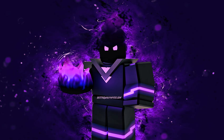 Download wallpapers Kawaii, 4k, violet neon lights, Roblox, Heroes of  Robloxia, Roblox characters, Kawaii Roblox for desktop free. Pictures for  desktop free