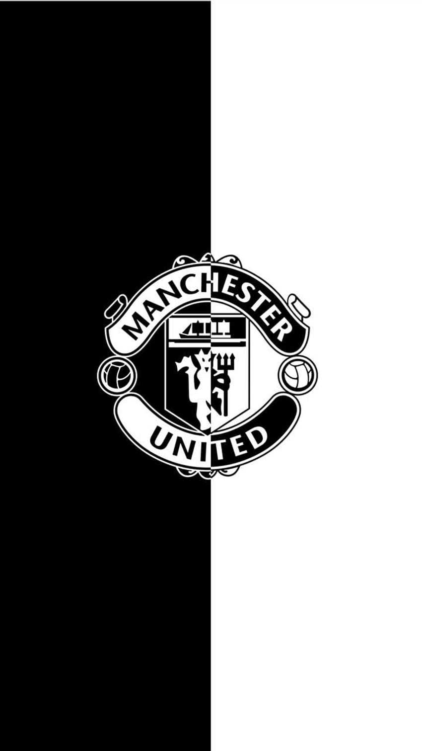 Man Utd. Manchester United, logo del Manchester United, leggende del Manchester United, Manchester United Black Sfondo del telefono HD