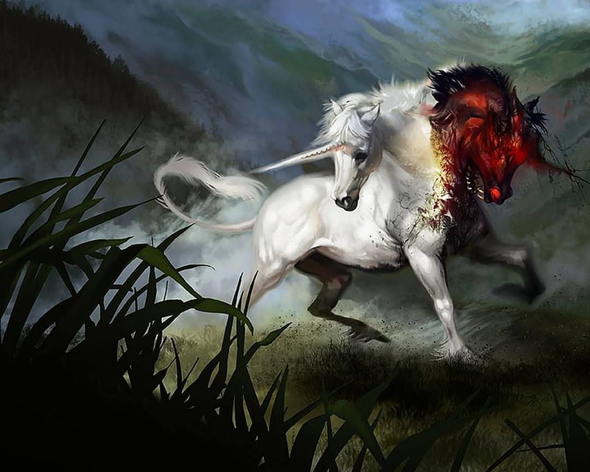Evil Unicorn, Demon Horse HD wallpaper