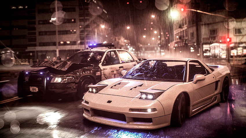Need for speed, Acura NSX vs carro de polícia papel de parede HD