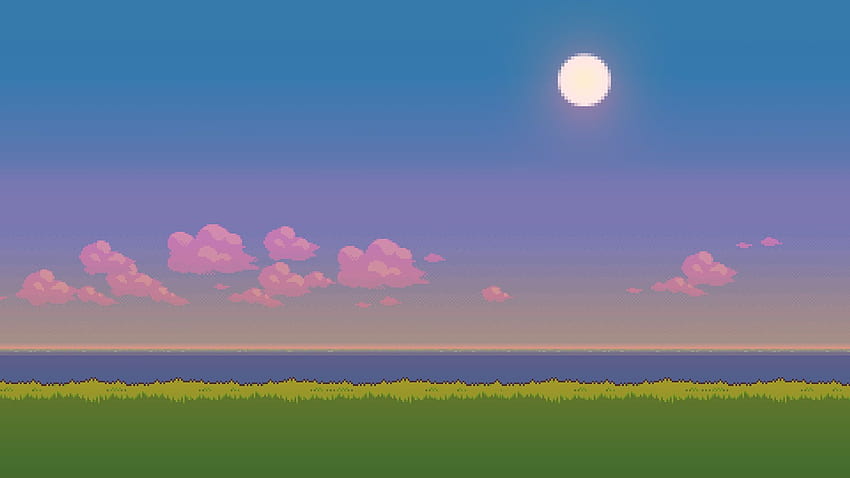 Cielo de píxeles, arte de píxeles en colores pastel fondo de pantalla