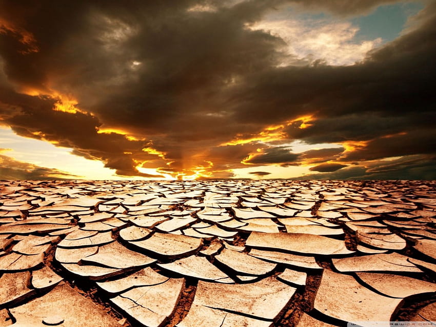 Dürre, Sonnenschein, heißes, karges Land HD-Hintergrundbild
