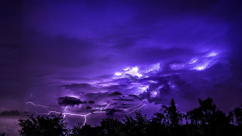 thunderstorm, lightnings, sky, dark, , background, 15739 HD wallpaper